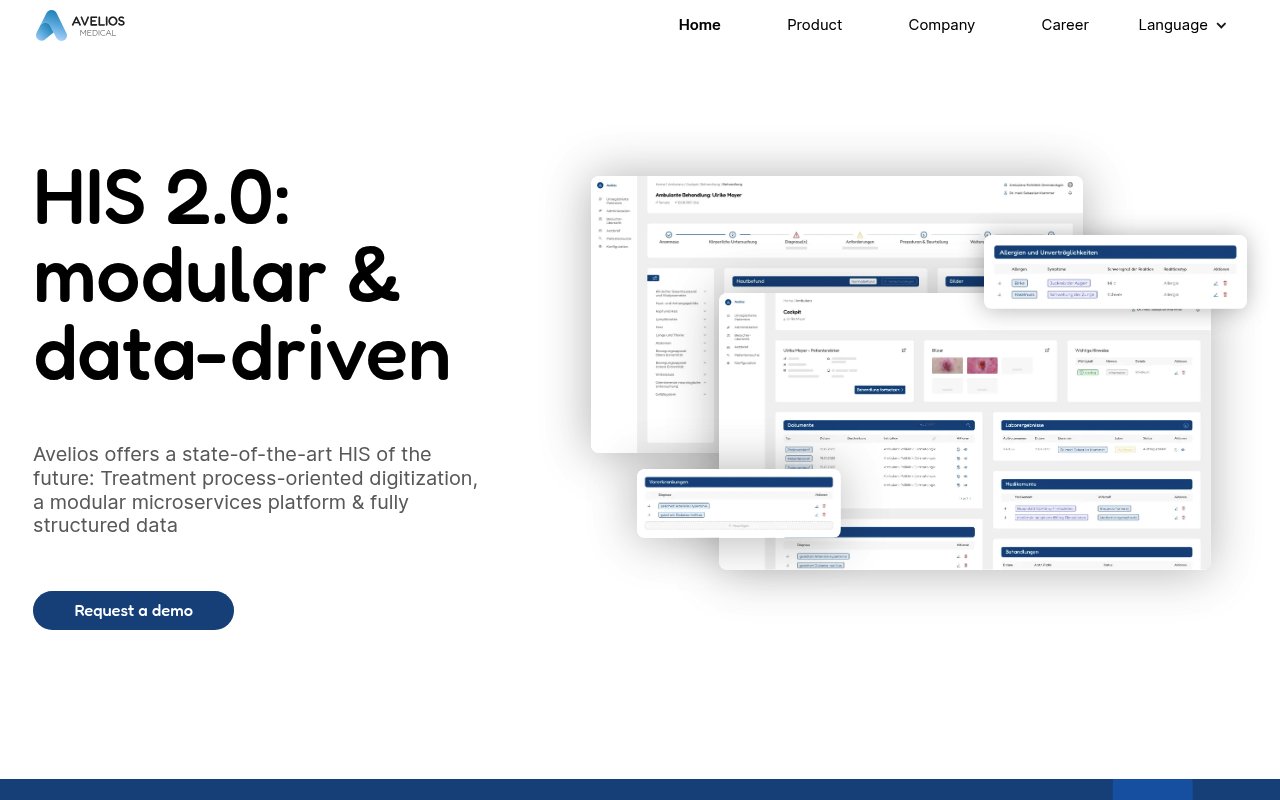 Avelios website preview