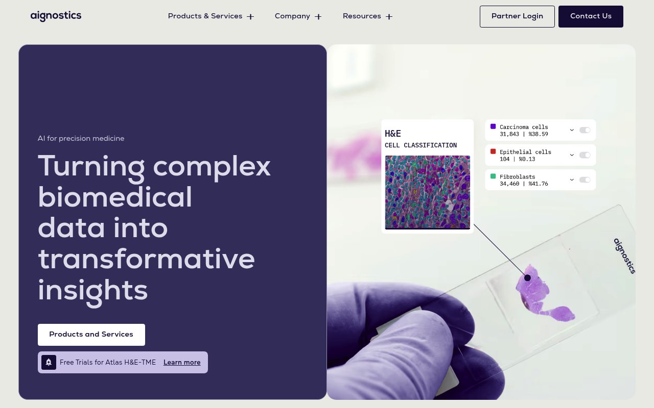 Aignostics website preview