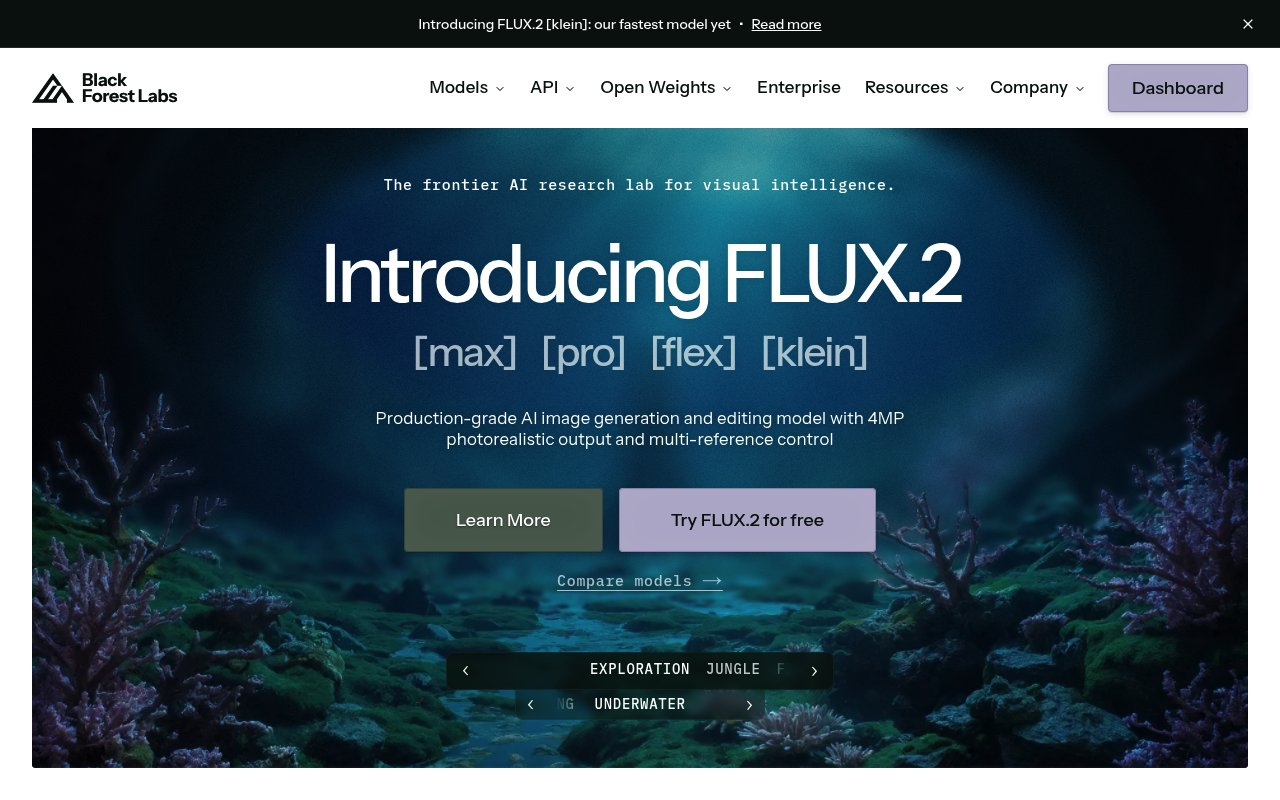 Black Forest Labs website preview
