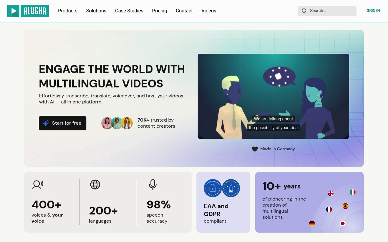 Alugha GmbH website preview