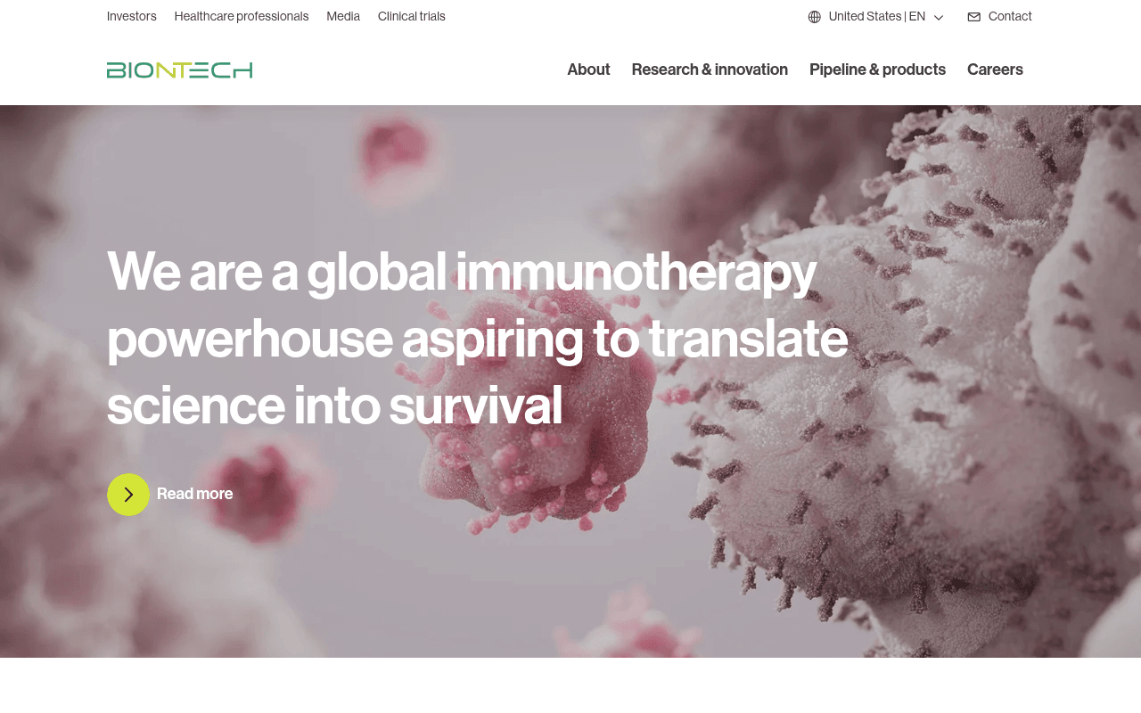 BioNTech SE website preview