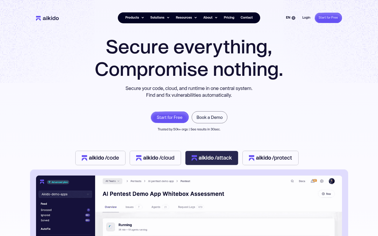 Aikido Security website preview