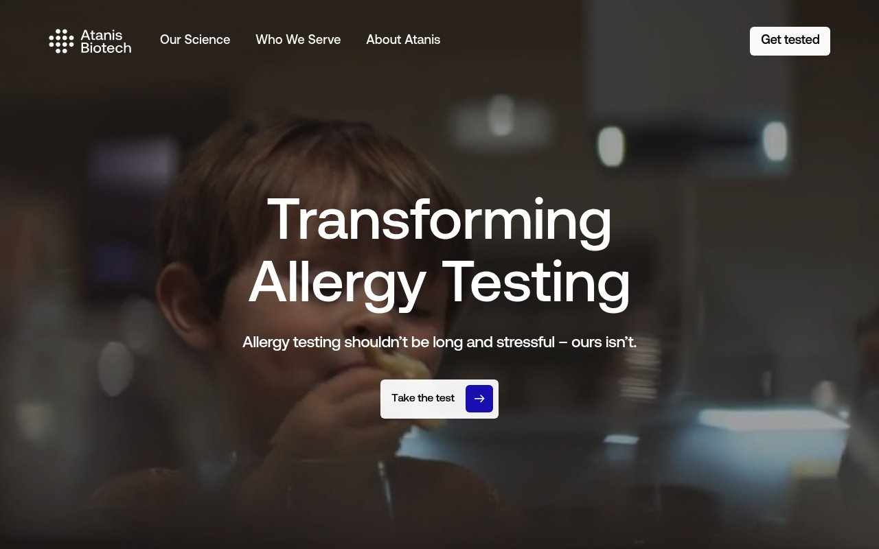 Atanis Biotech website preview