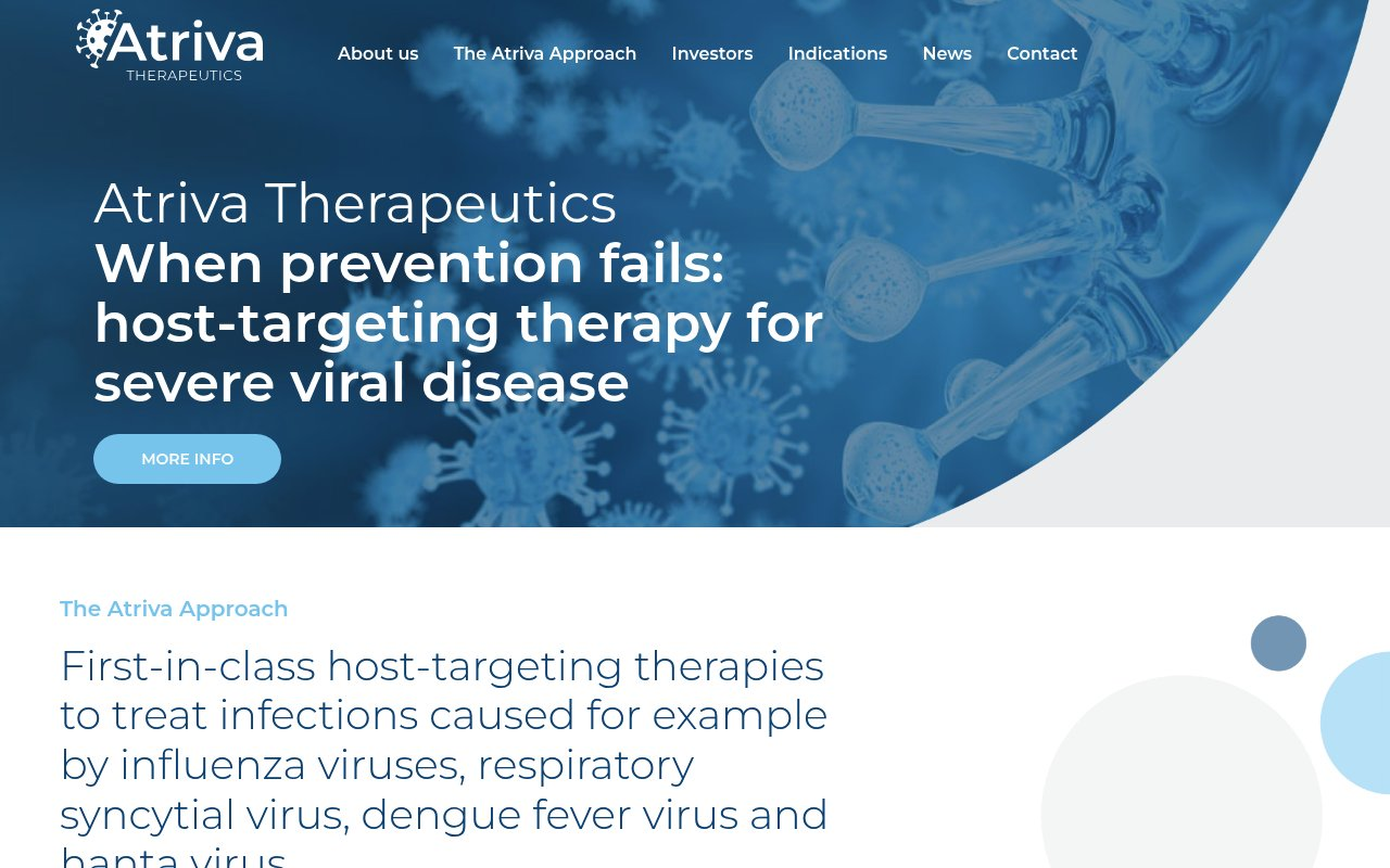Atriva Therapeutics GmbH website preview