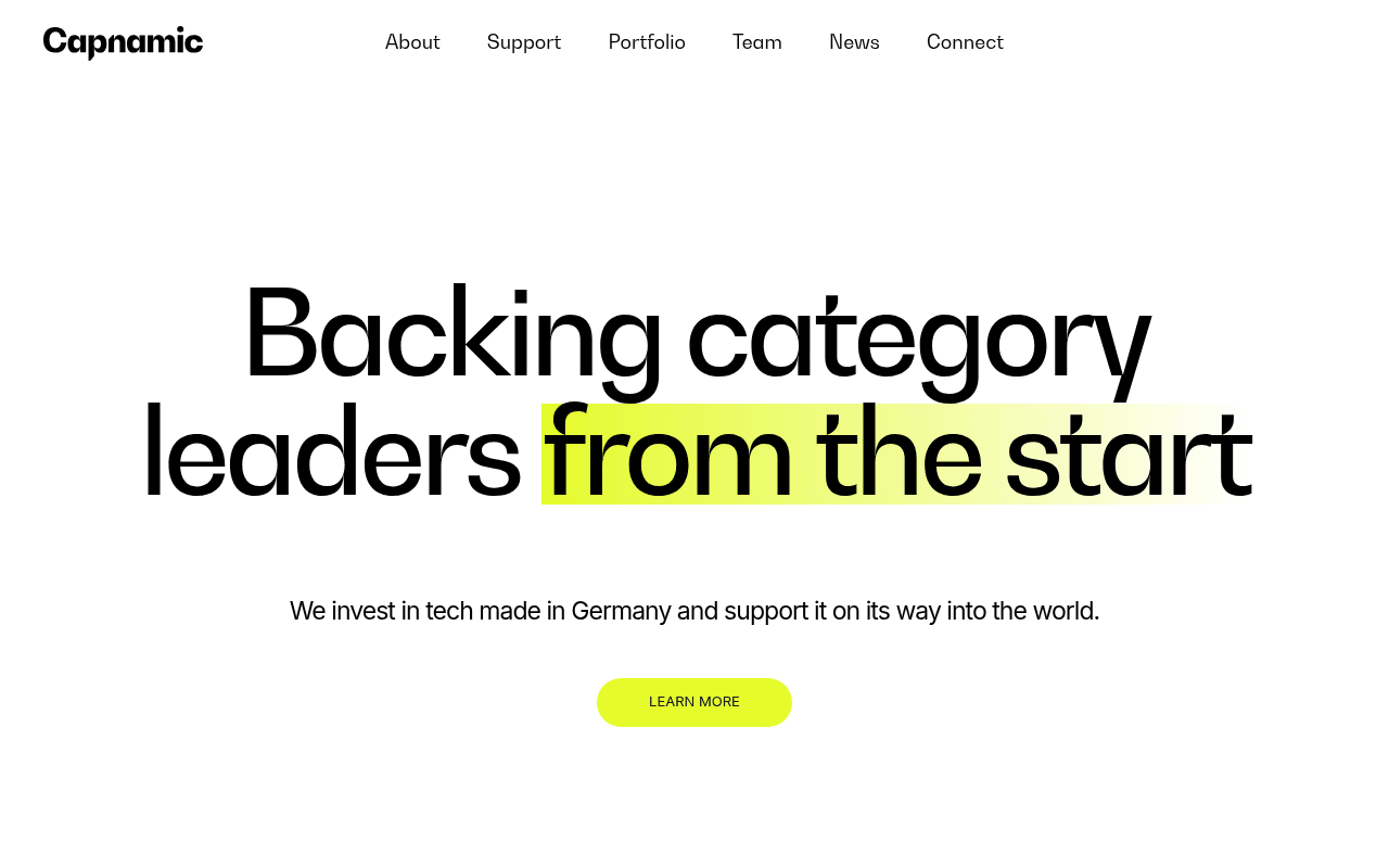 Capnamic Ventures website preview