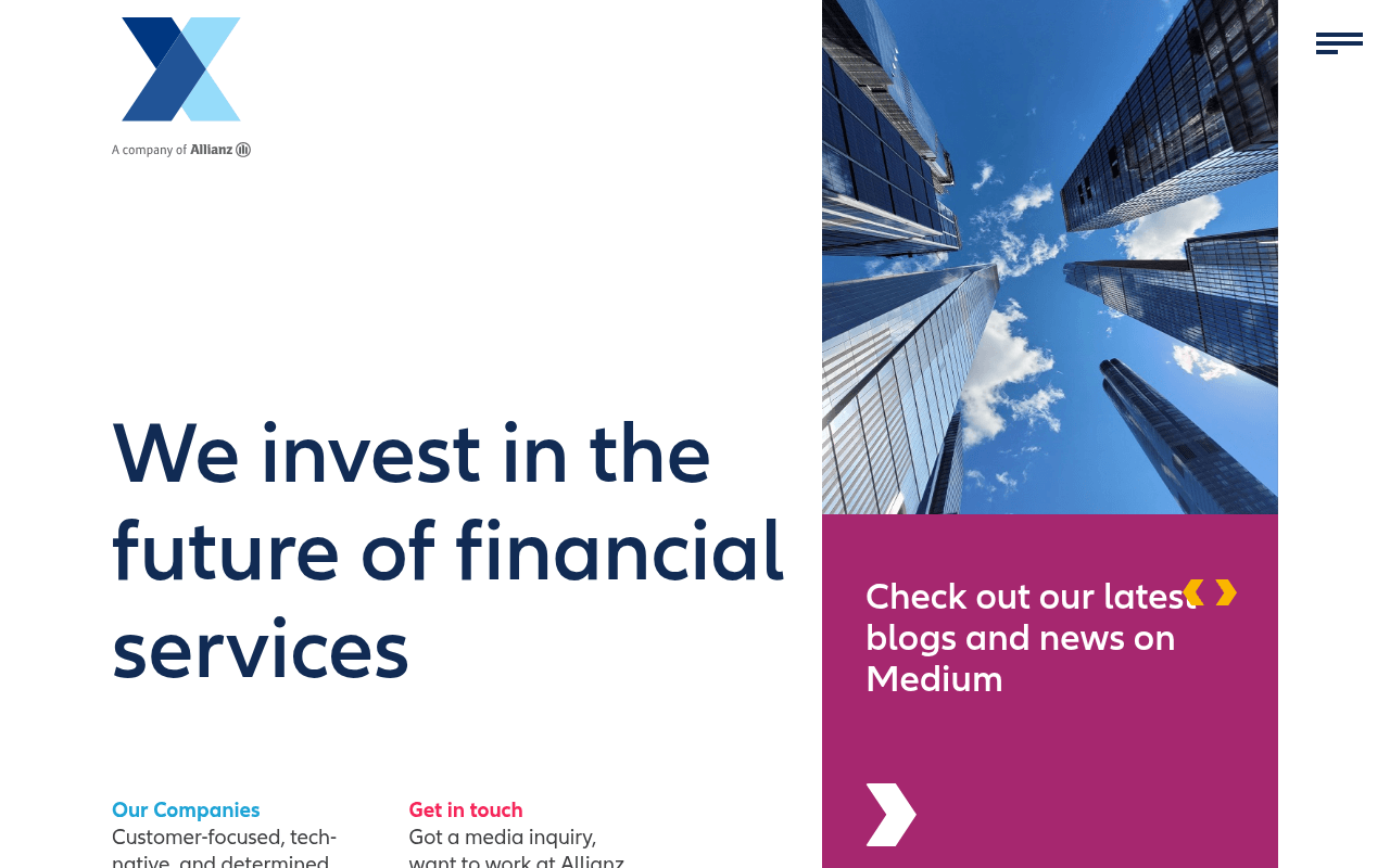 Allianz X website preview