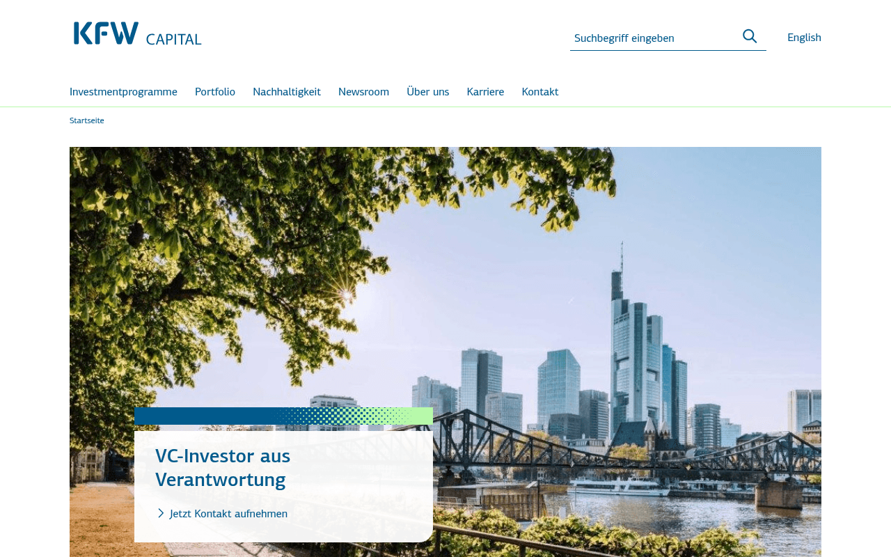 KfW Capital website preview