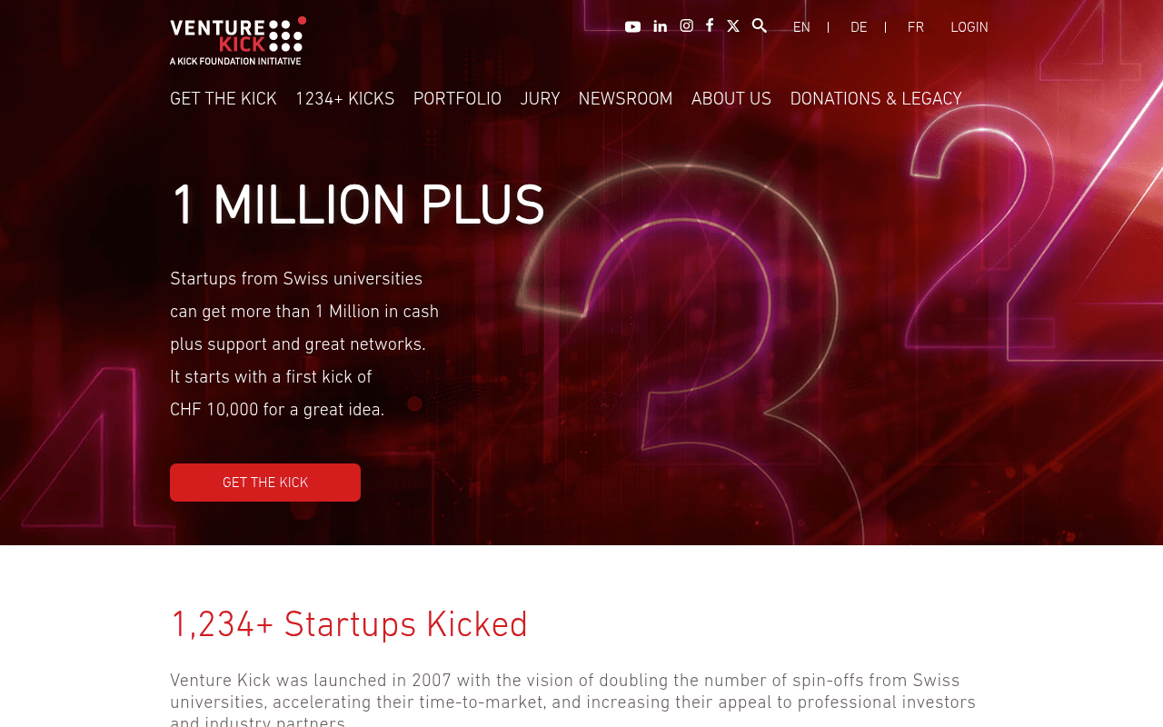 Venture Kick website preview