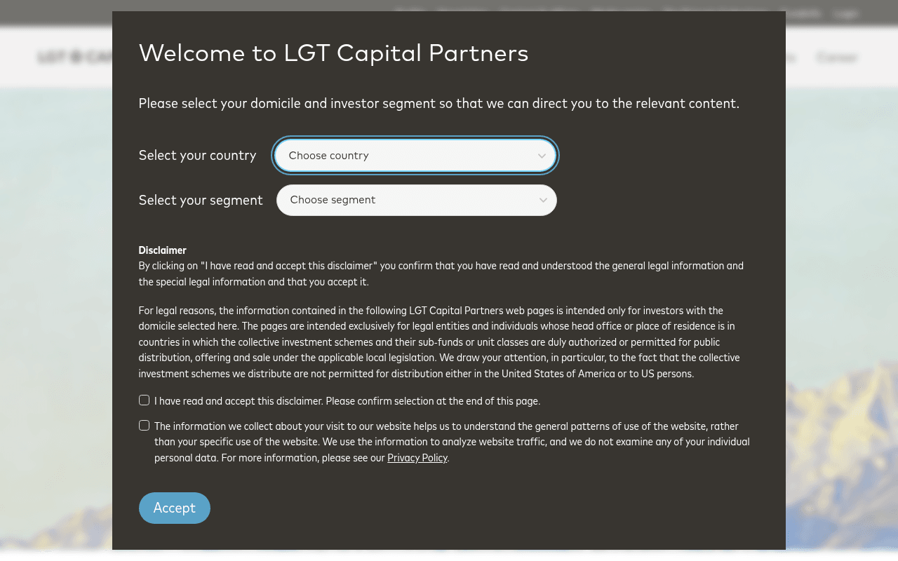 LGT Capital Partners website preview