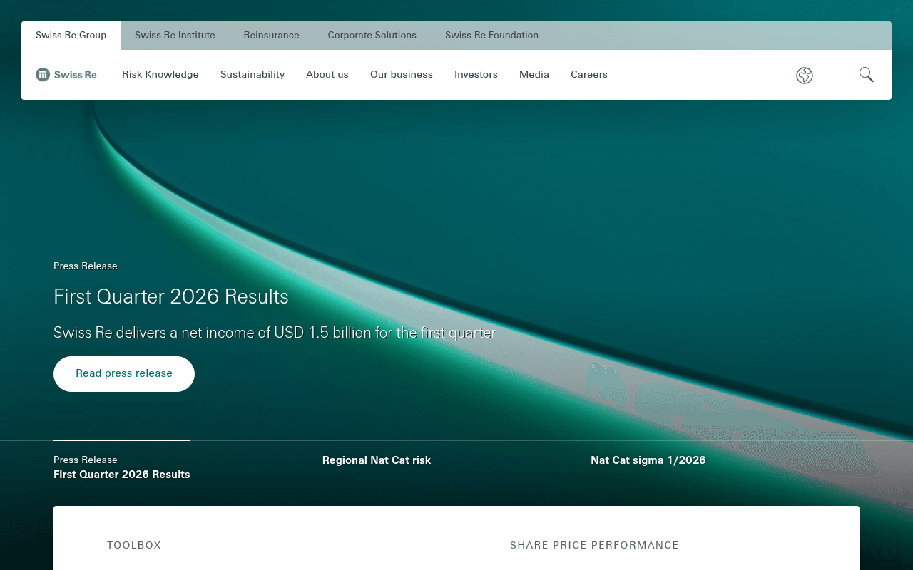Swiss Re website preview