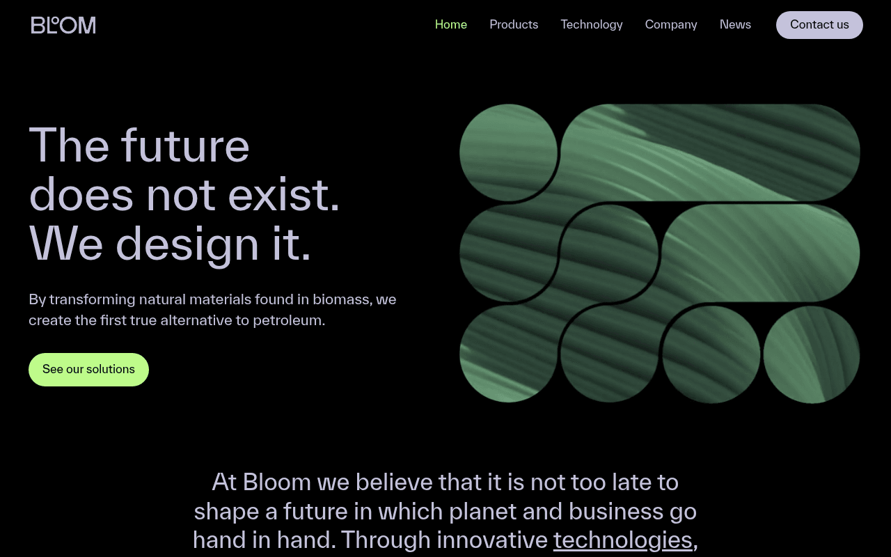 Bloom Biorenewables website preview