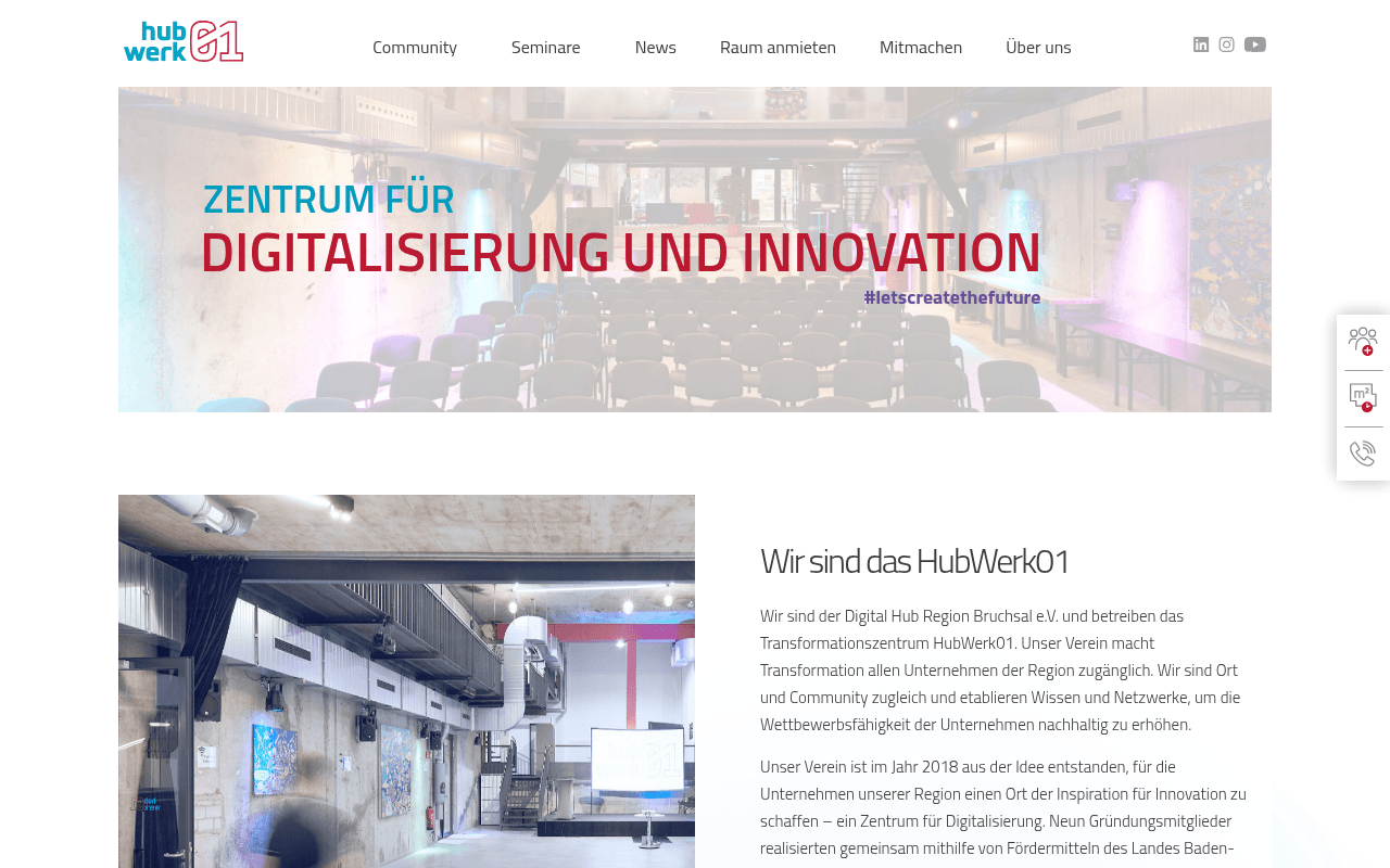 HubWerk01 – Digital Hub Region Bruchsal website preview