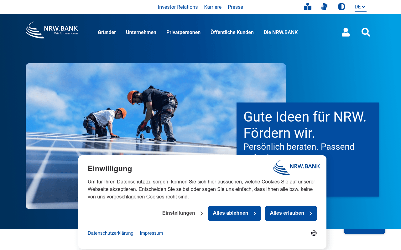 NRW.BANK website preview