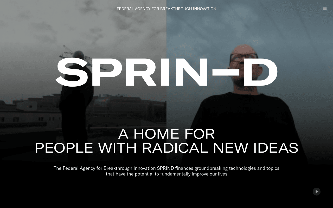 SPRIND – Bundesagentur für Sprunginnovationen website preview
